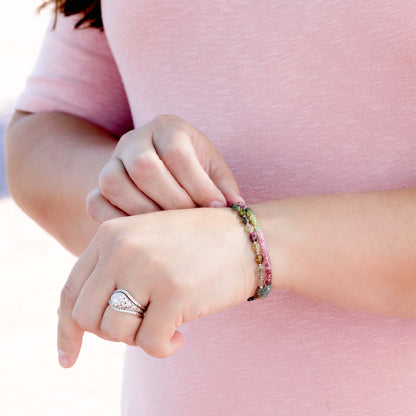 Watermelon Tourmaline October Birthstone Bracelet
