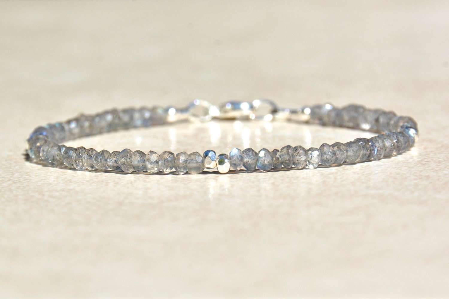 Labradorite Beaded Gemstone Bracelet