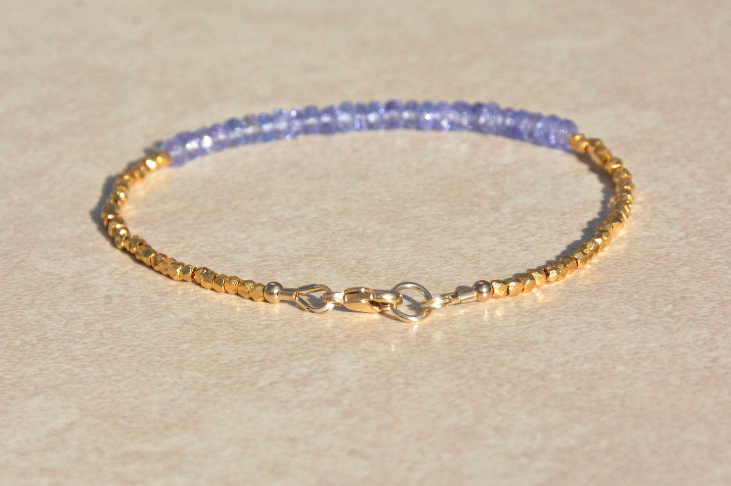 Tanzanite Bracelet with Gold Vermeil Beads