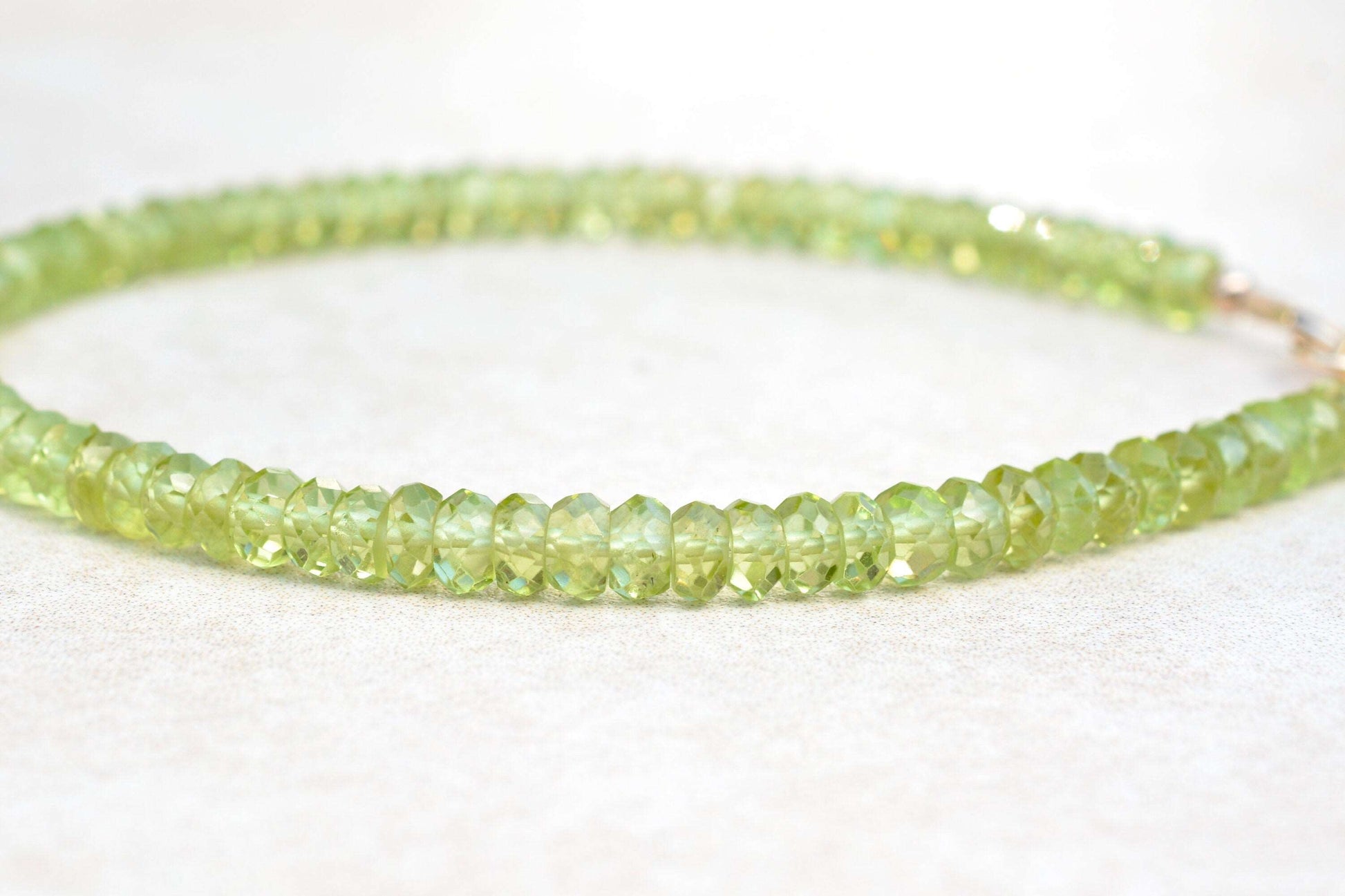 Peridot & Gold Beaded Bracelet | August Birthstone Bracelet