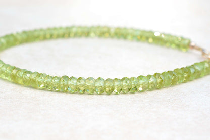 Peridot & Gold Beaded Bracelet | August Birthstone Bracelet