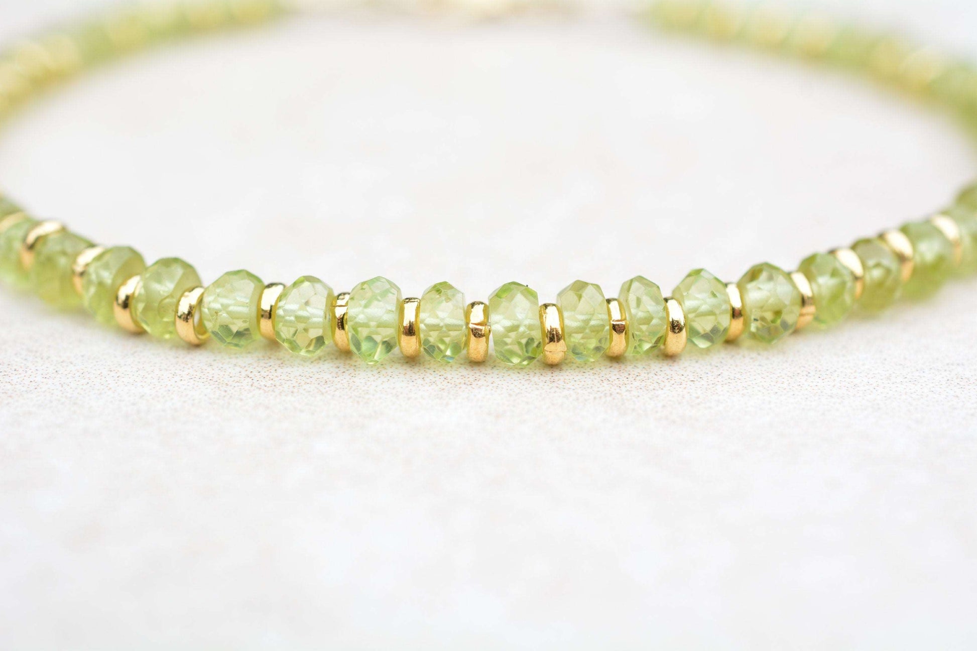 Peridot August Birthstone Beaded Bracelet