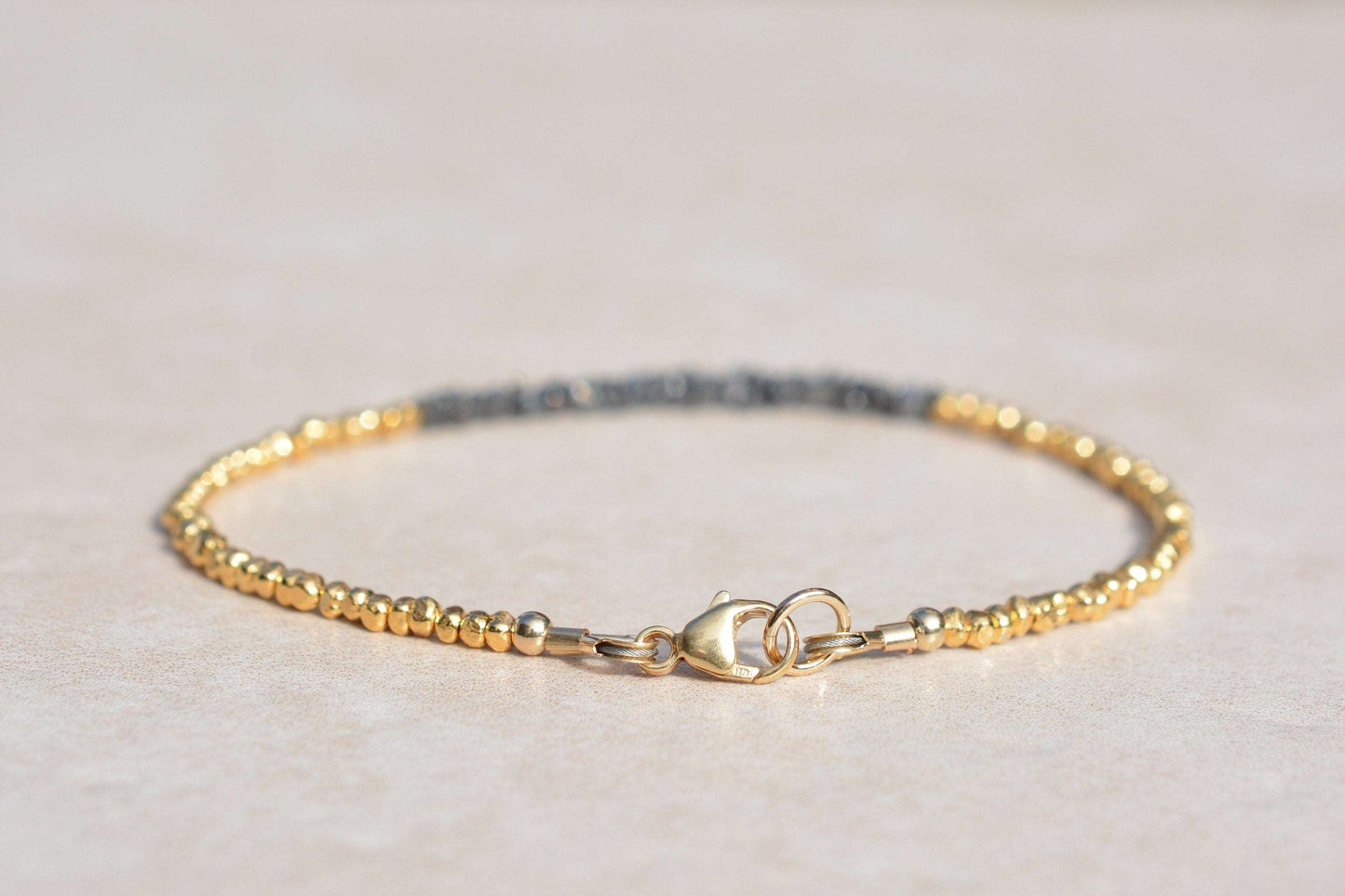 Black Diamond Bracelet with Gold