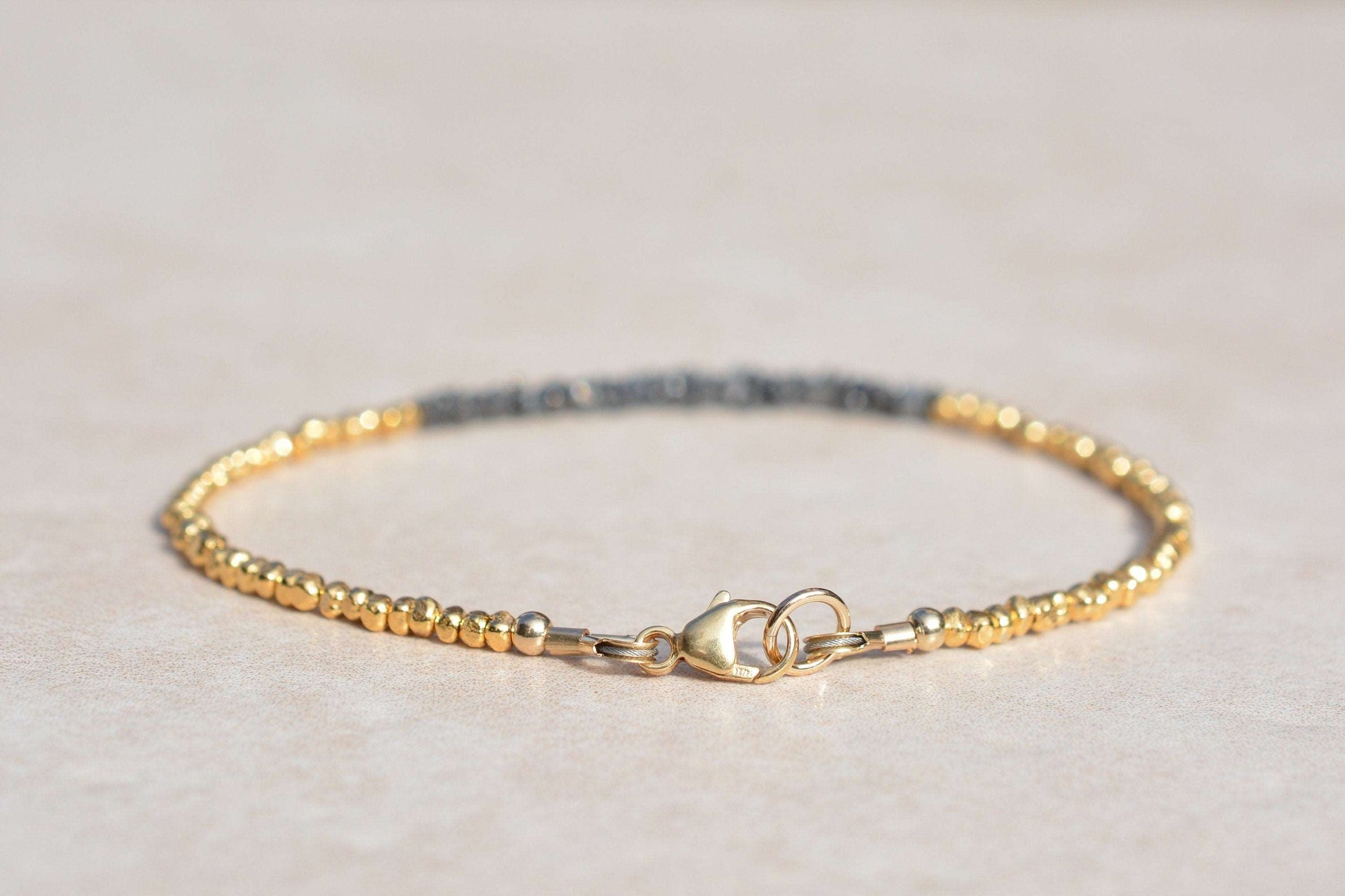 Black Diamond Bracelet with Gold