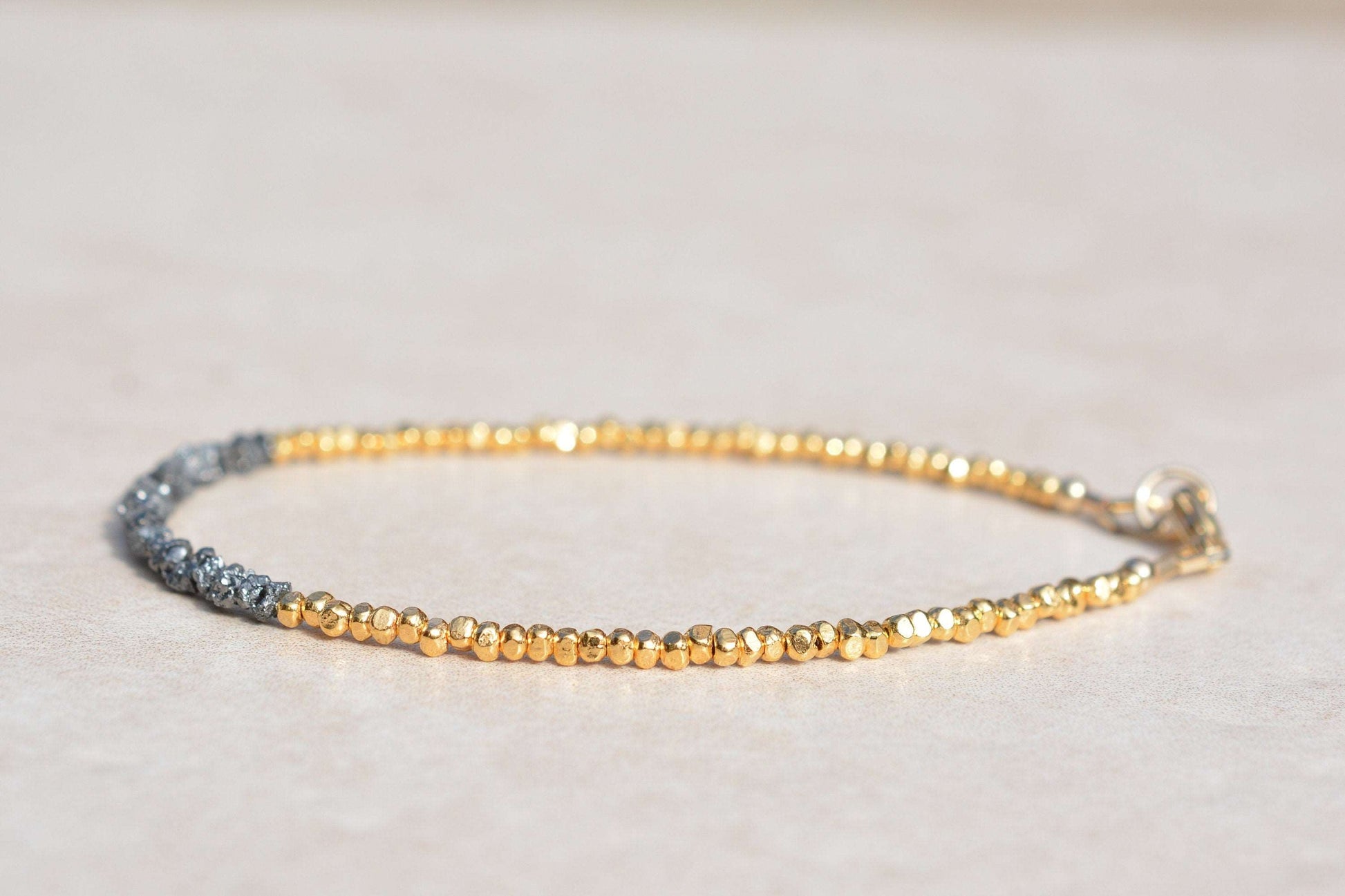 Black Diamond Bracelet with Gold