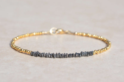 Black Diamond Bracelet with Gold