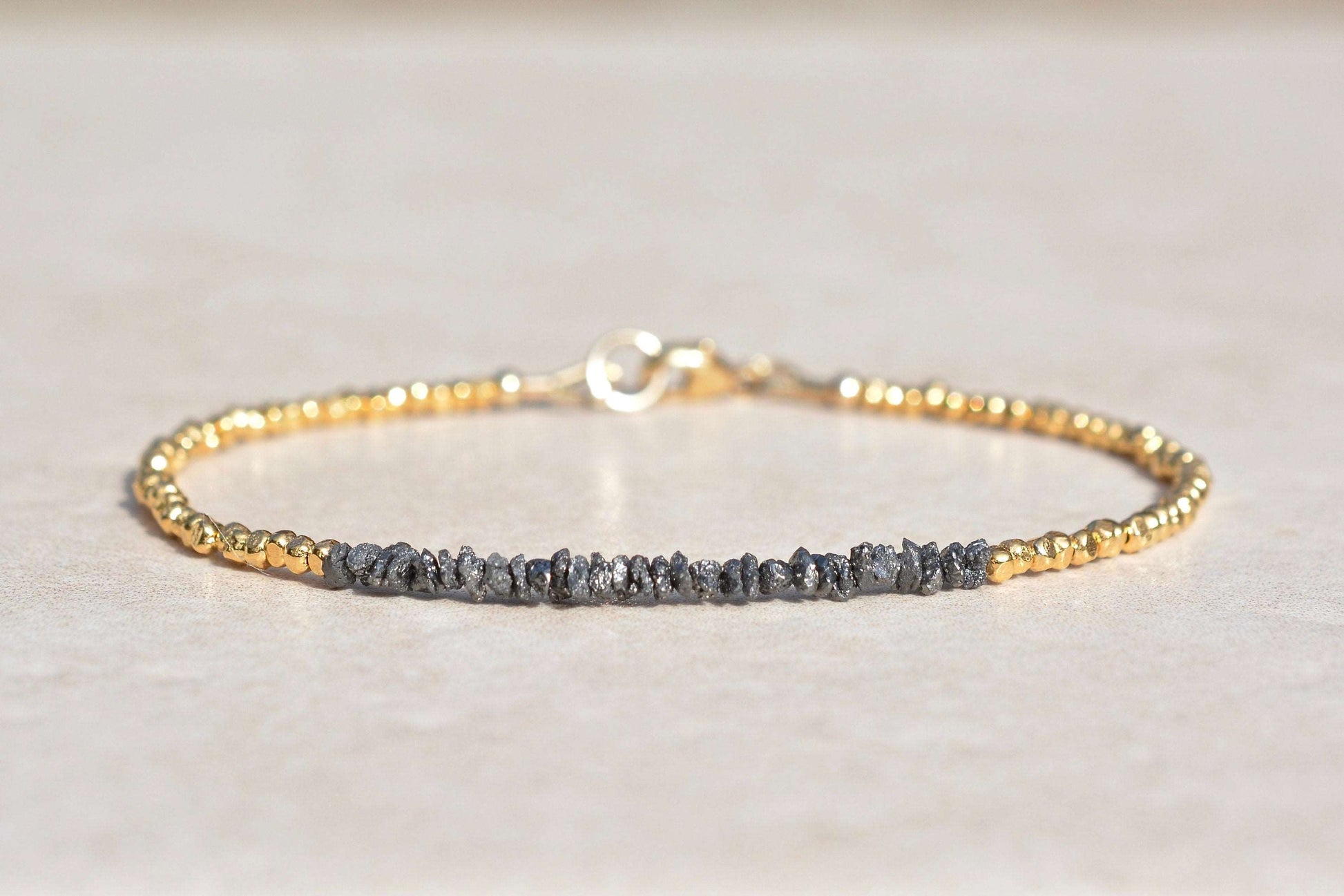 Black Diamond Bracelet with Gold