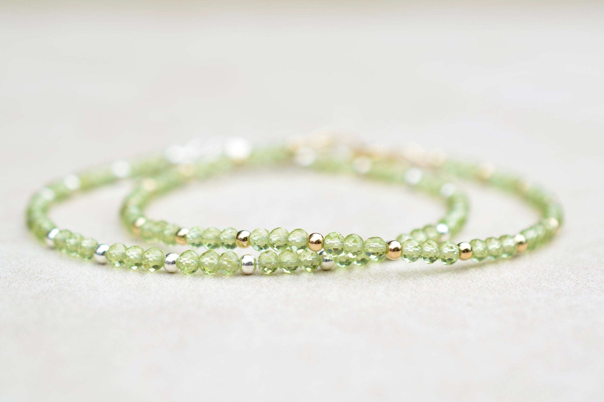 Peridot Beaded Gemstone Bracelet