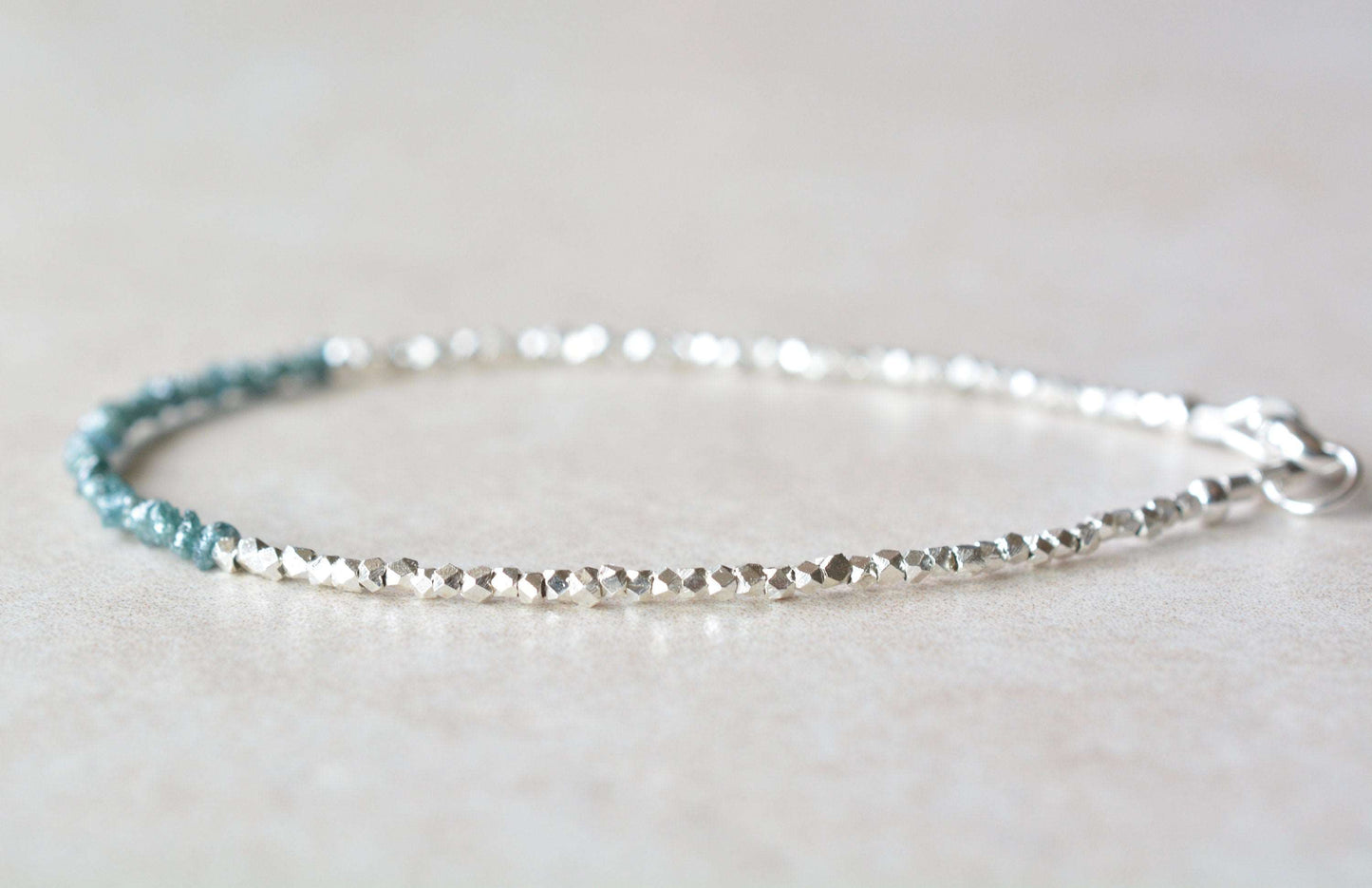 Raw Rough Blue Diamond Bracelet