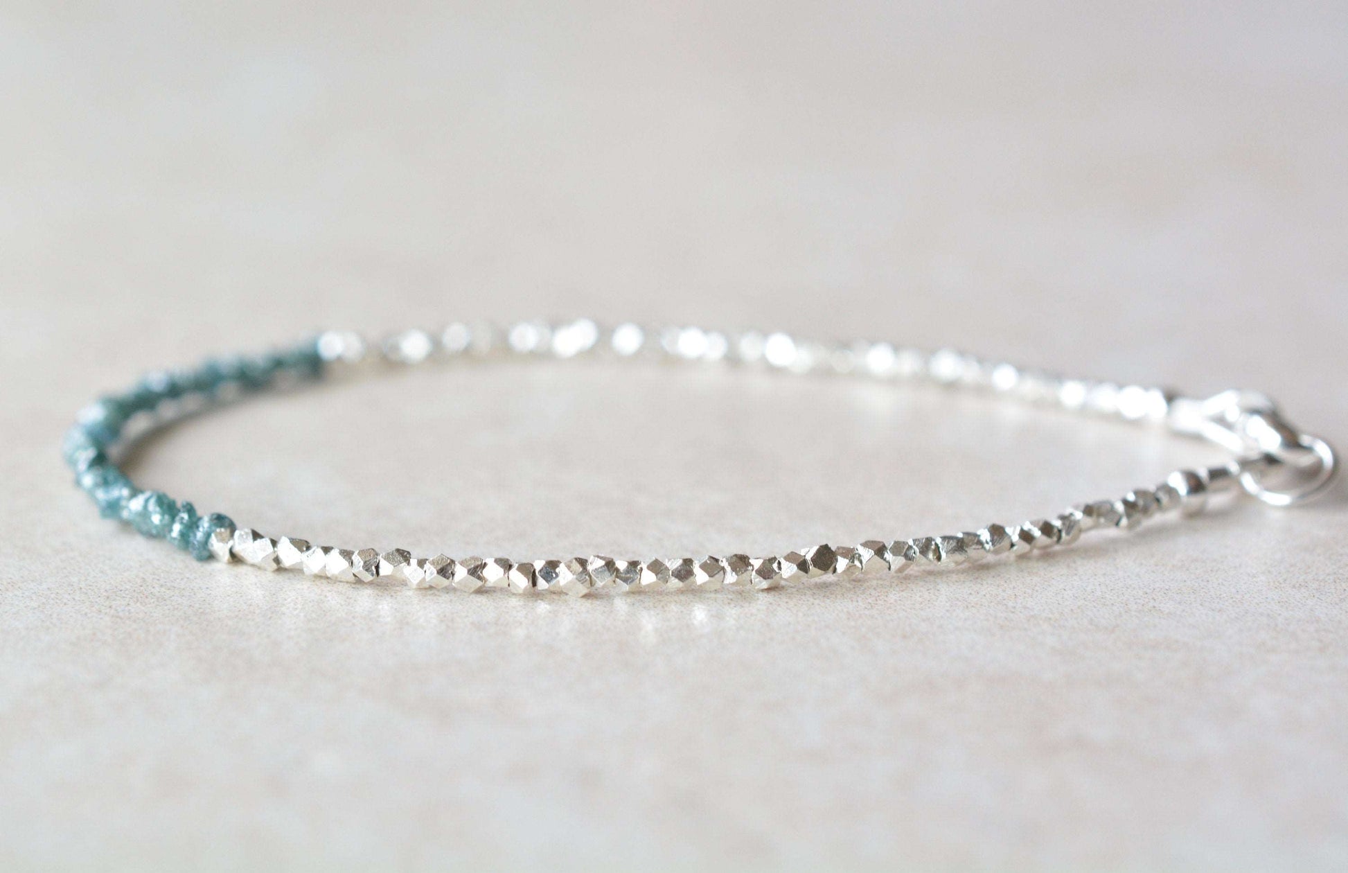 Raw Rough Blue Diamond Bracelet