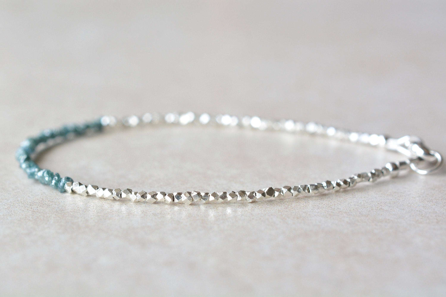 Raw Rough Blue Diamond Bracelet