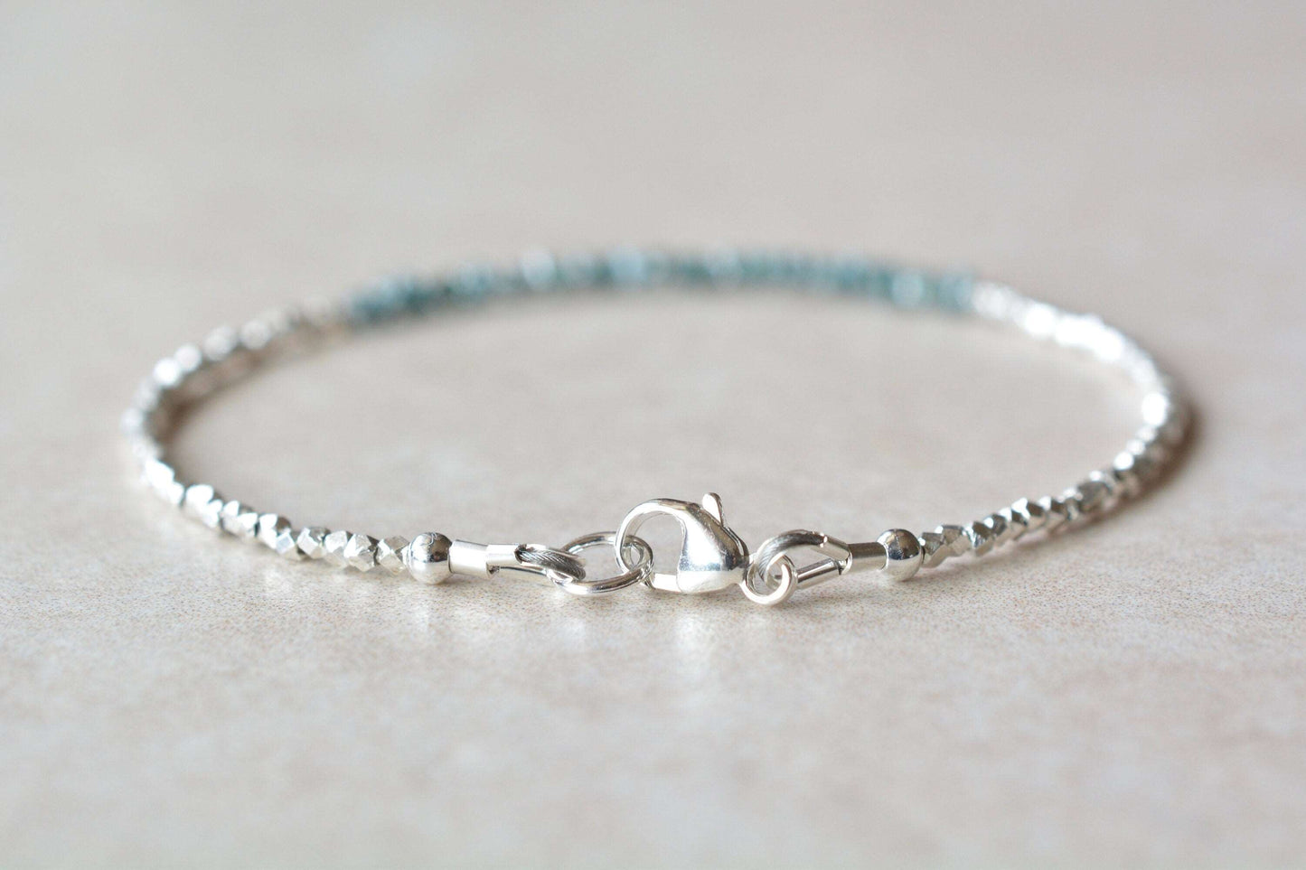 Raw Rough Blue Diamond Bracelet