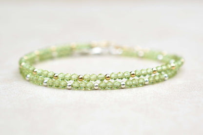 Peridot Beaded Gemstone Bracelet