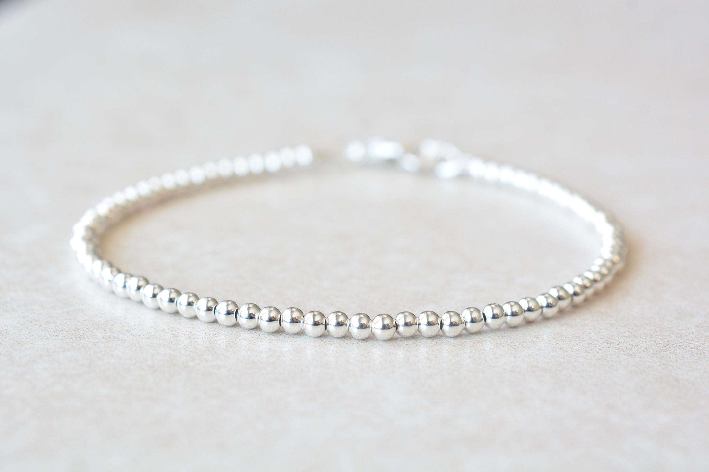 Sterling Silver Round Beaded Bracelet