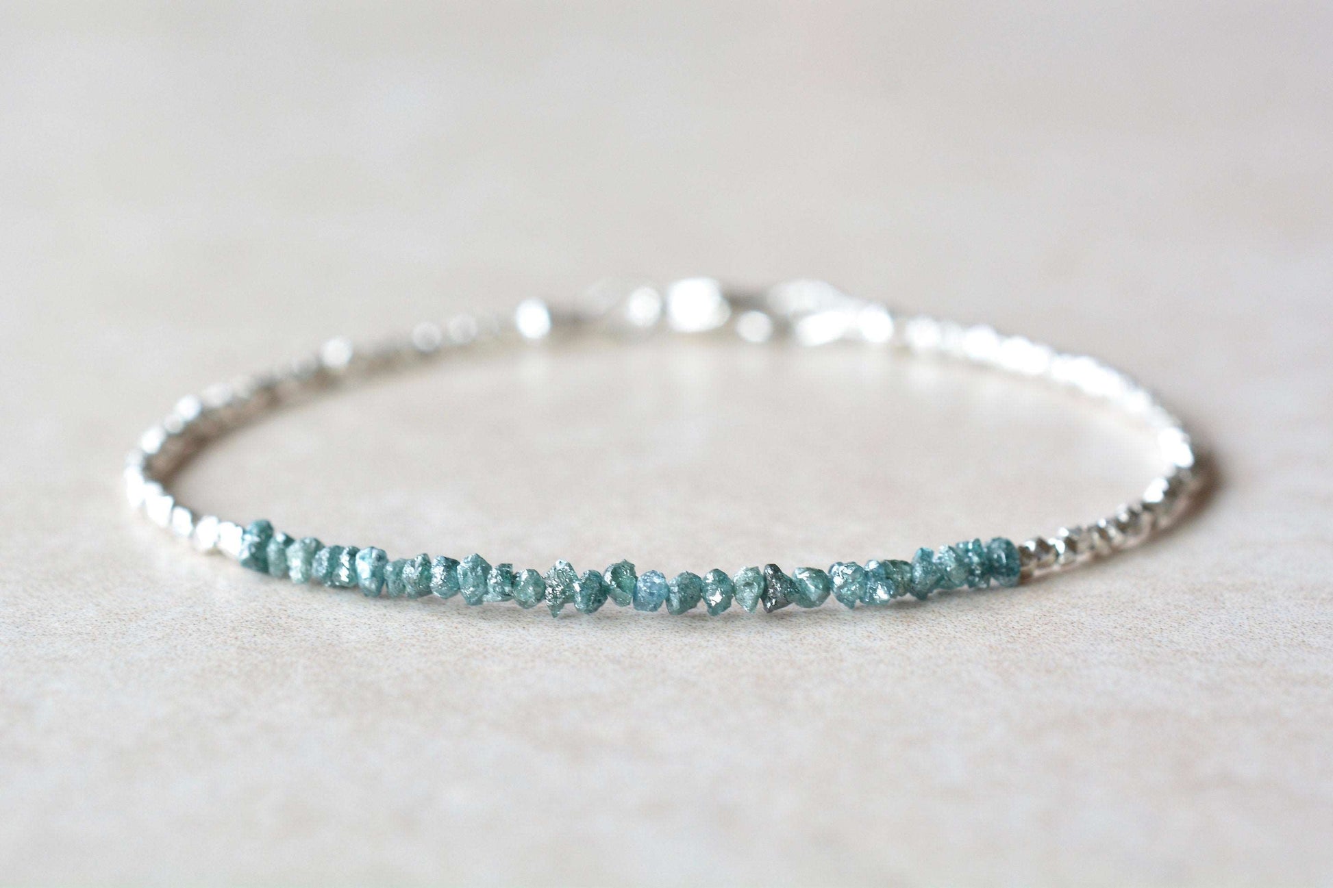 Raw Rough Blue Diamond Bracelet