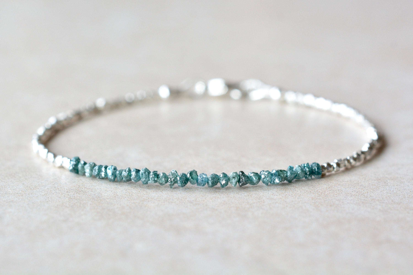 Raw Rough Blue Diamond Bracelet