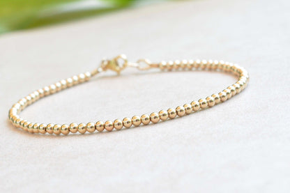 Gold Filled Beaded Bracelet - Round Beads