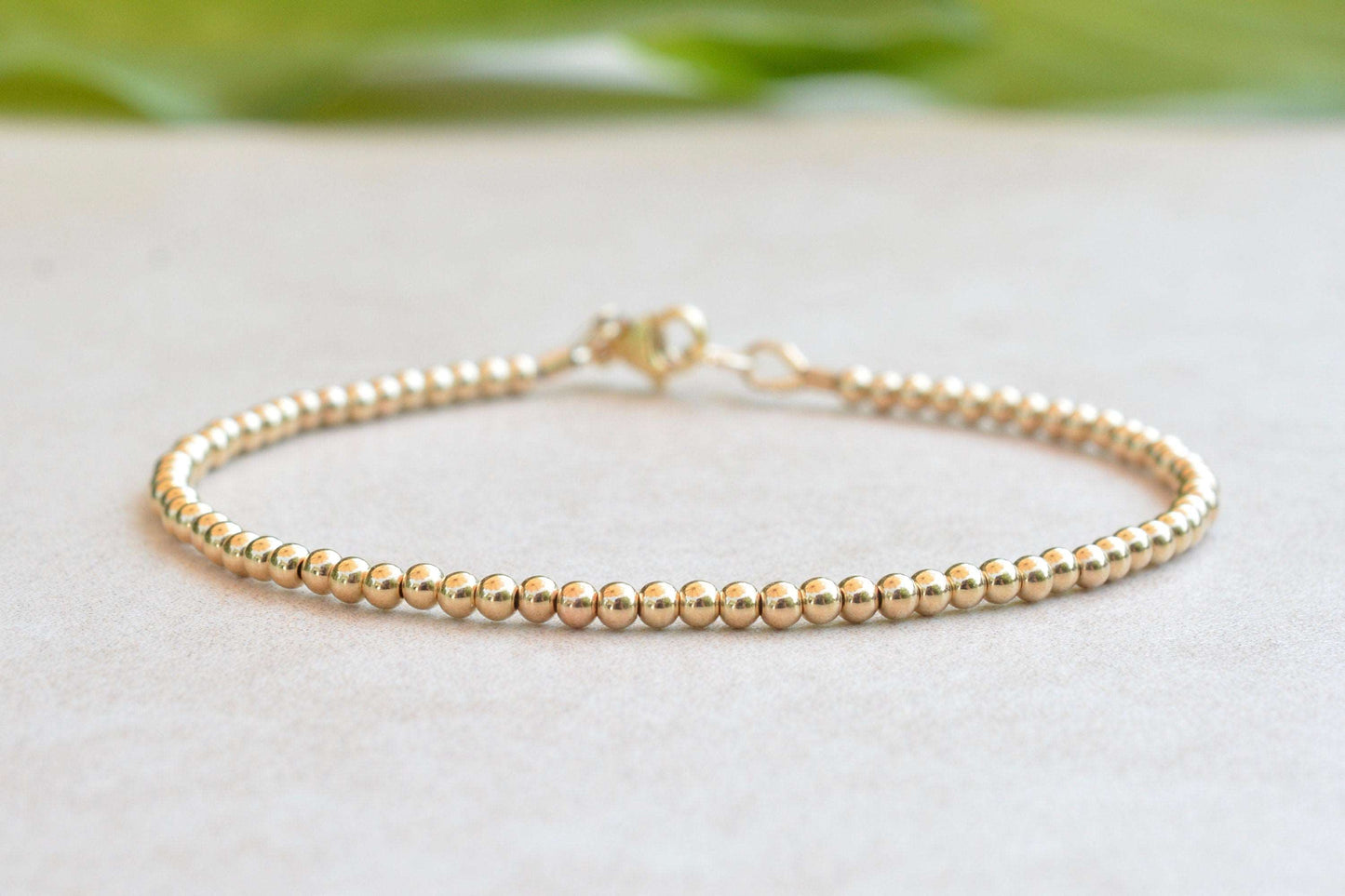 Gold Filled Beaded Bracelet - Round Beads