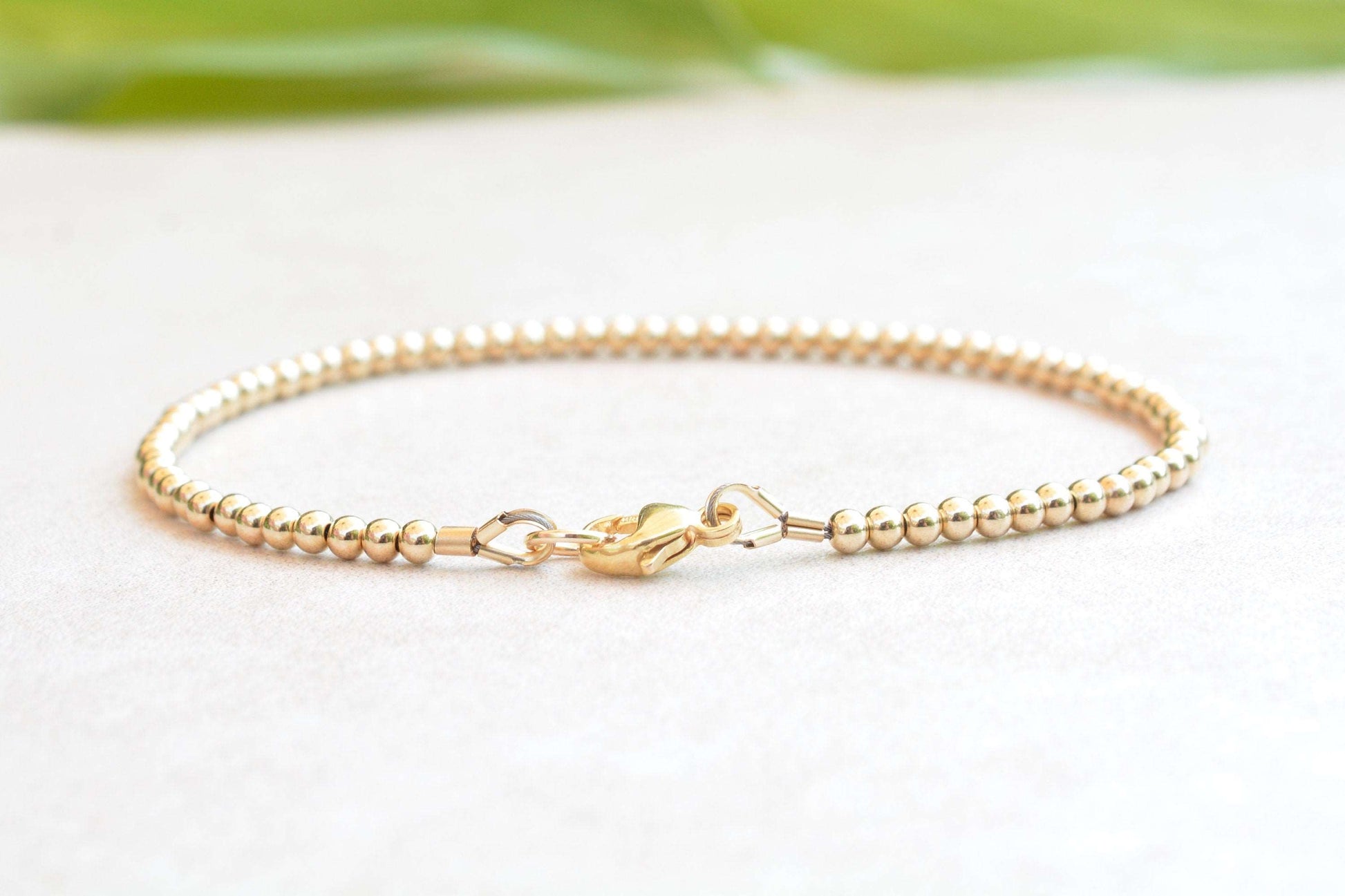 Gold Filled Beaded Bracelet - Round Beads