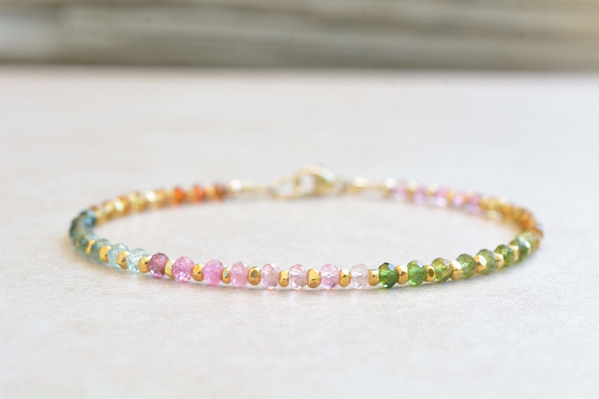 Watermelon Tourmaline Bracelet - October Birthstone