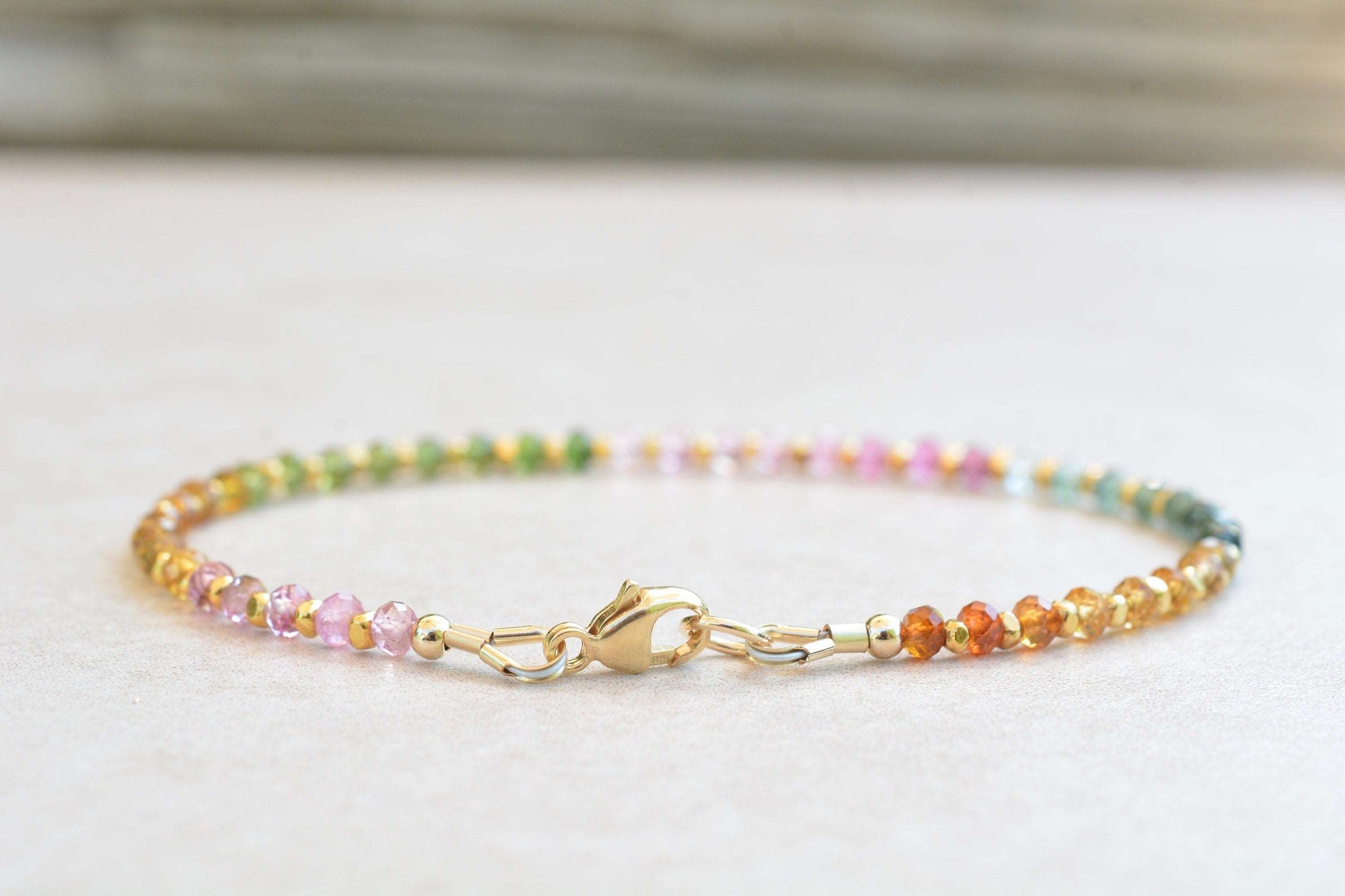 Watermelon Tourmaline Bracelet - October Birthstone