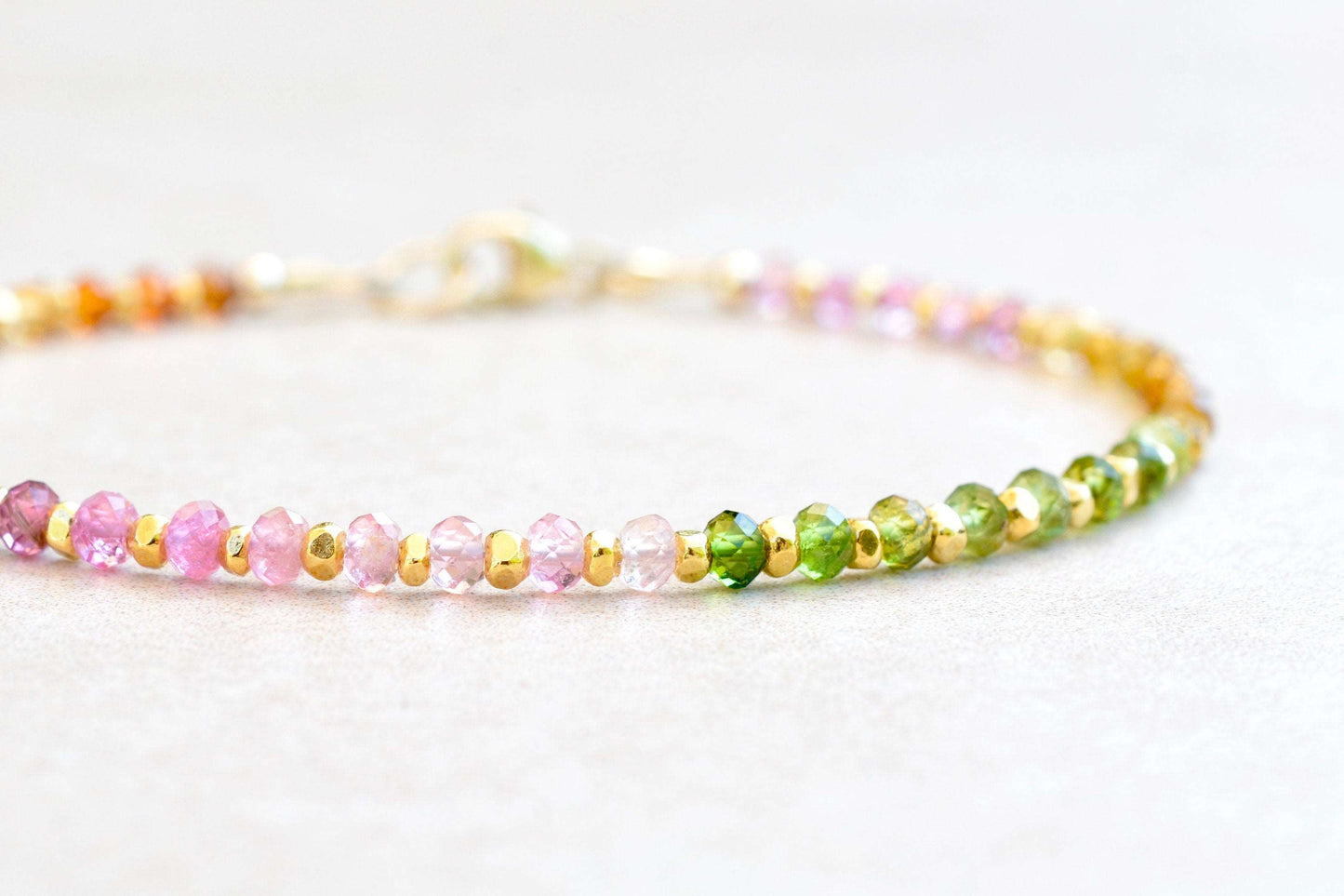 Watermelon Tourmaline Bracelet - October Birthstone