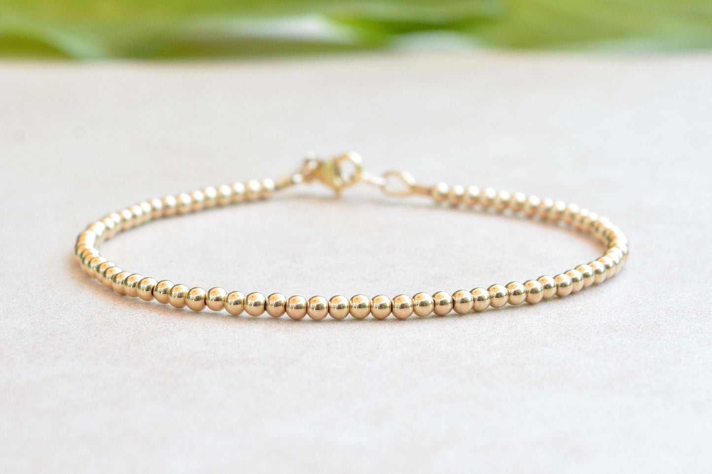 Gold Filled Beaded Bracelet - Round Beads