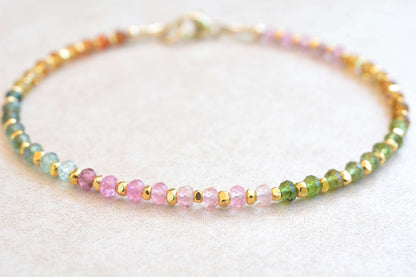 Watermelon Tourmaline Bracelet - October Birthstone