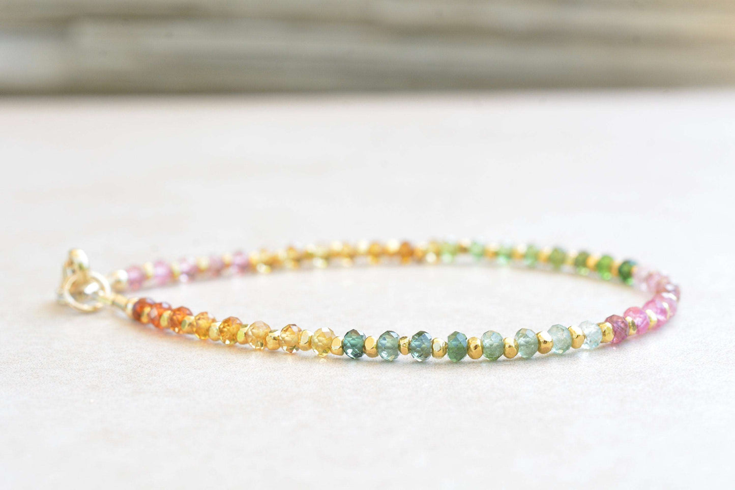 Watermelon Tourmaline Bracelet - October Birthstone