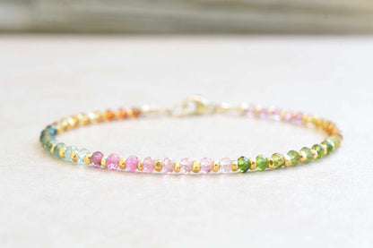 Watermelon Tourmaline Bracelet - October Birthstone