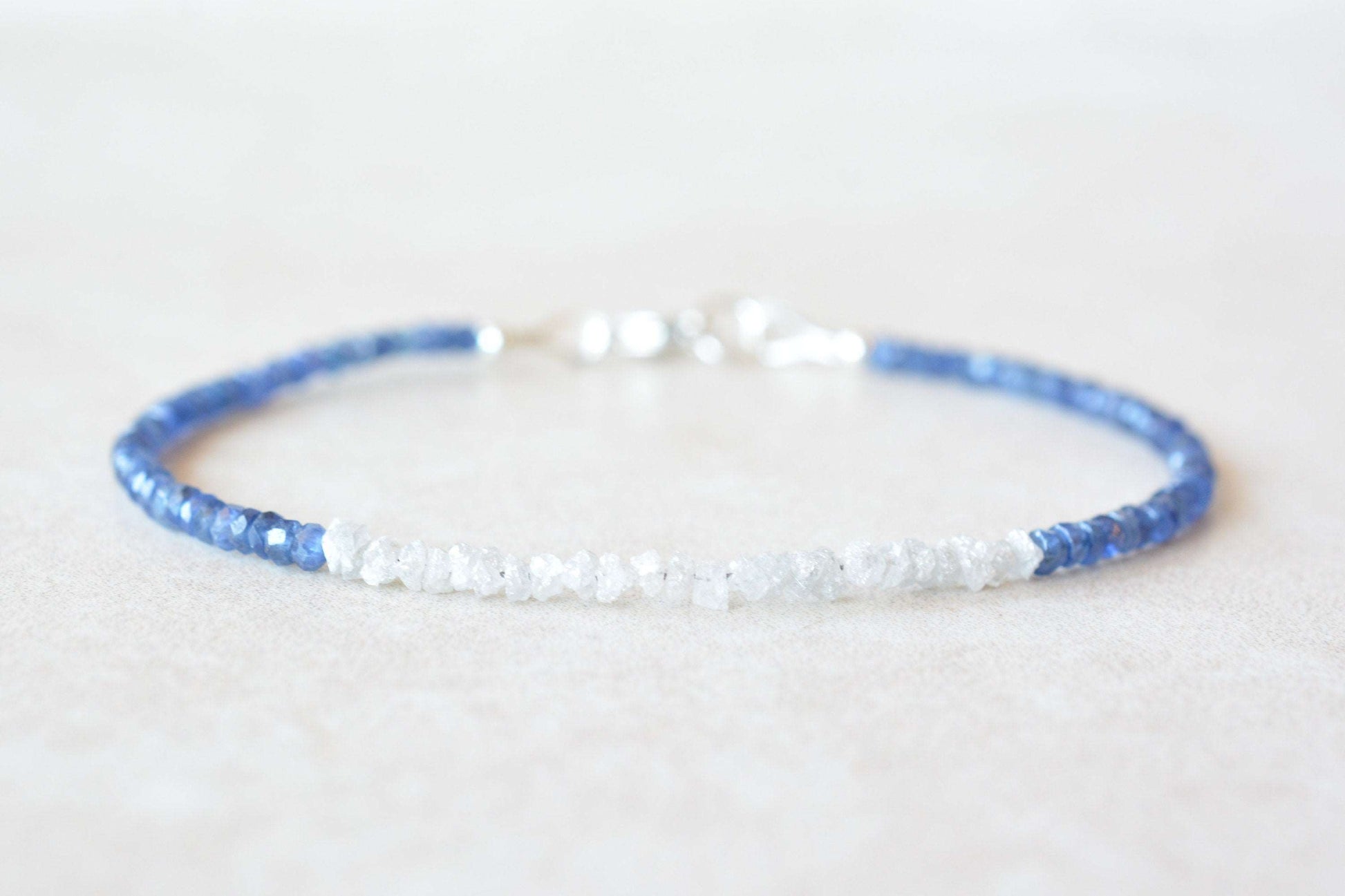 Diamond & Sapphire Beaded Bracelet