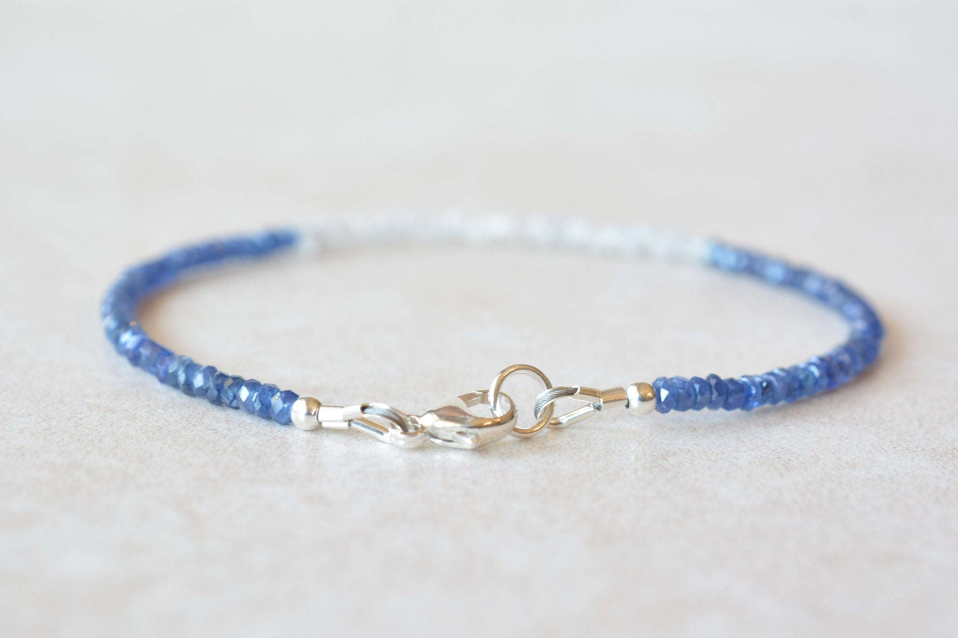 Diamond & Sapphire Beaded Bracelet