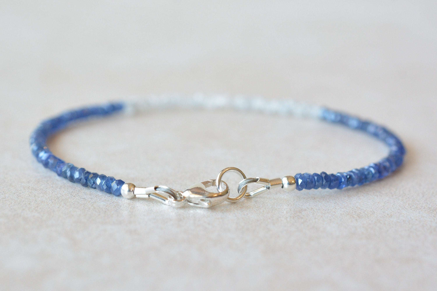 Diamond & Sapphire Beaded Bracelet