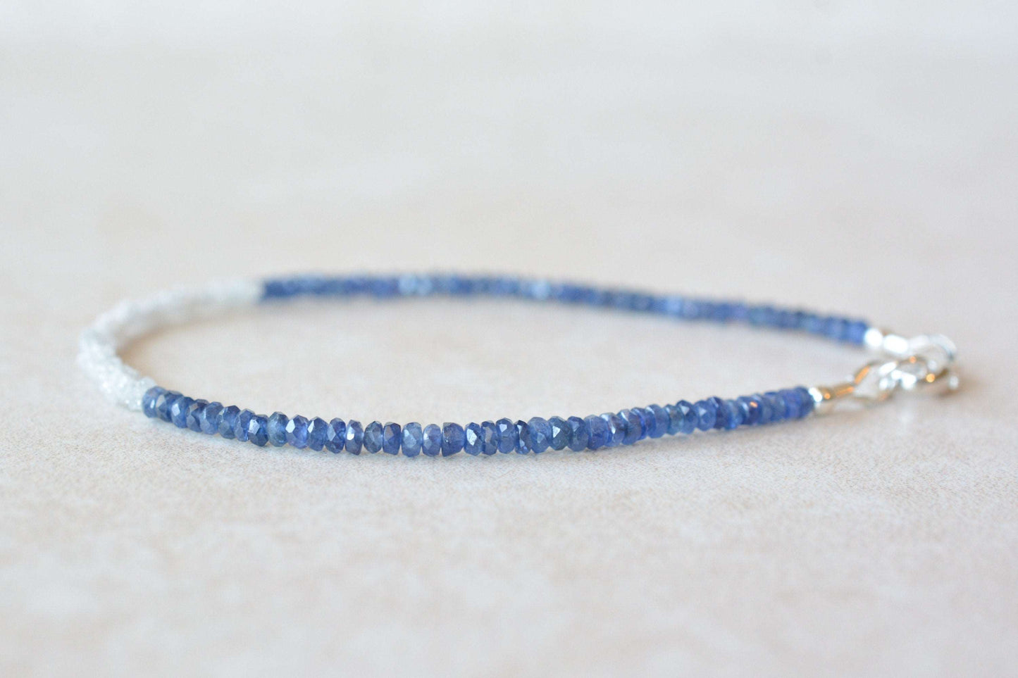 Diamond & Sapphire Beaded Bracelet