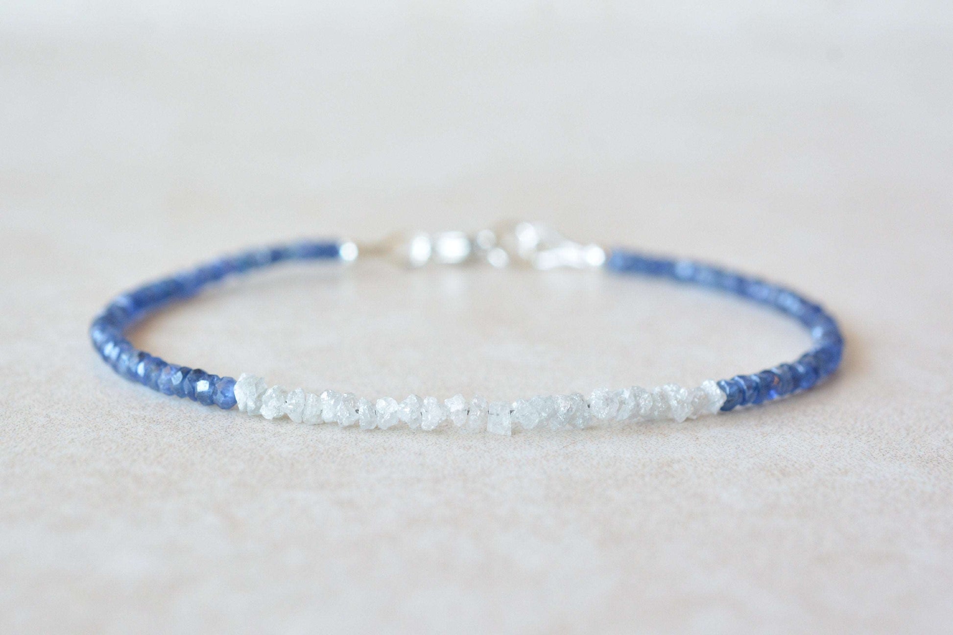 Diamond & Sapphire Beaded Bracelet