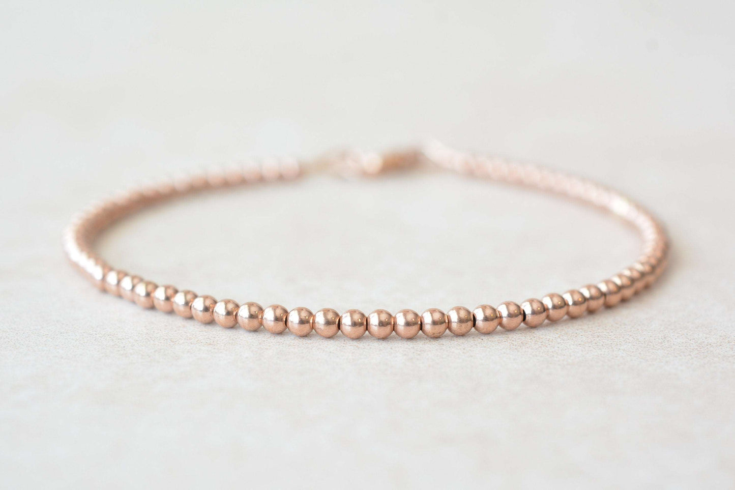 Rose Gold Filled Round Beaded Bracelet Main