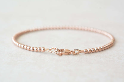 Rose Gold Filled Round Beaded Bracelet Back