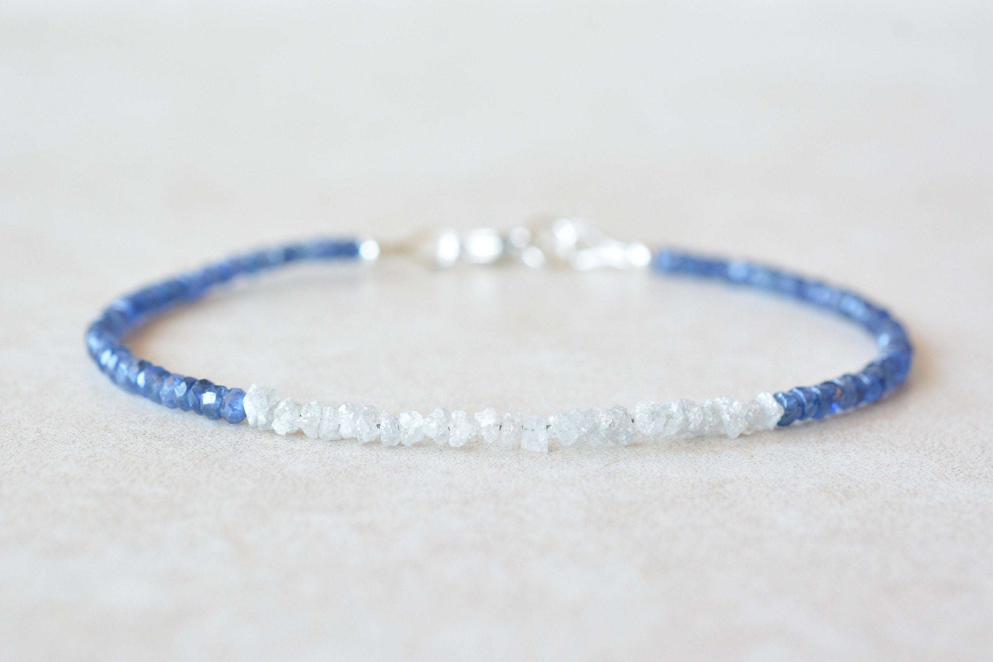 Diamond & Sapphire Beaded Bracelet