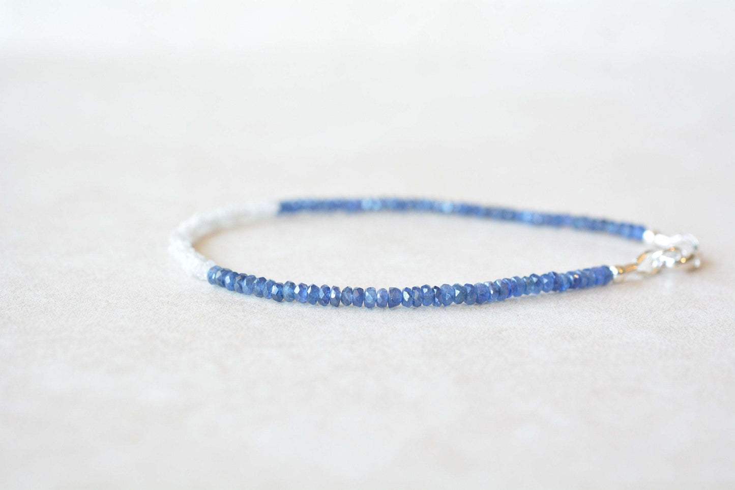 Diamond & Sapphire Beaded Bracelet