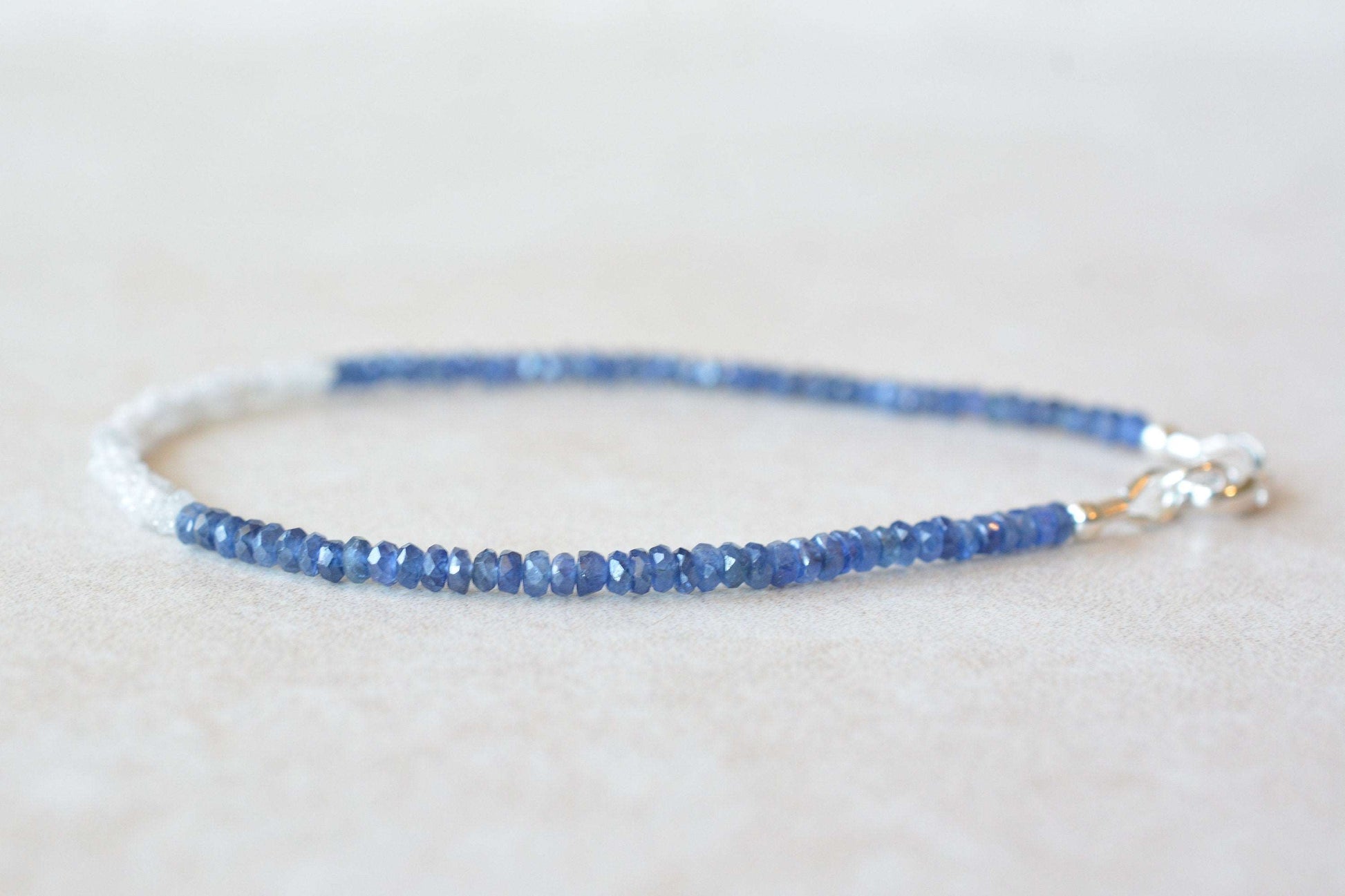 Diamond & Sapphire Beaded Bracelet