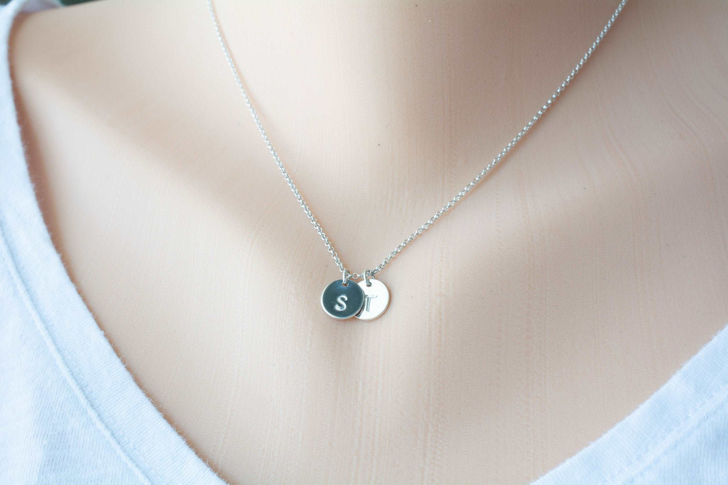 Personalized Sterling Silver Initials Pendant Necklace