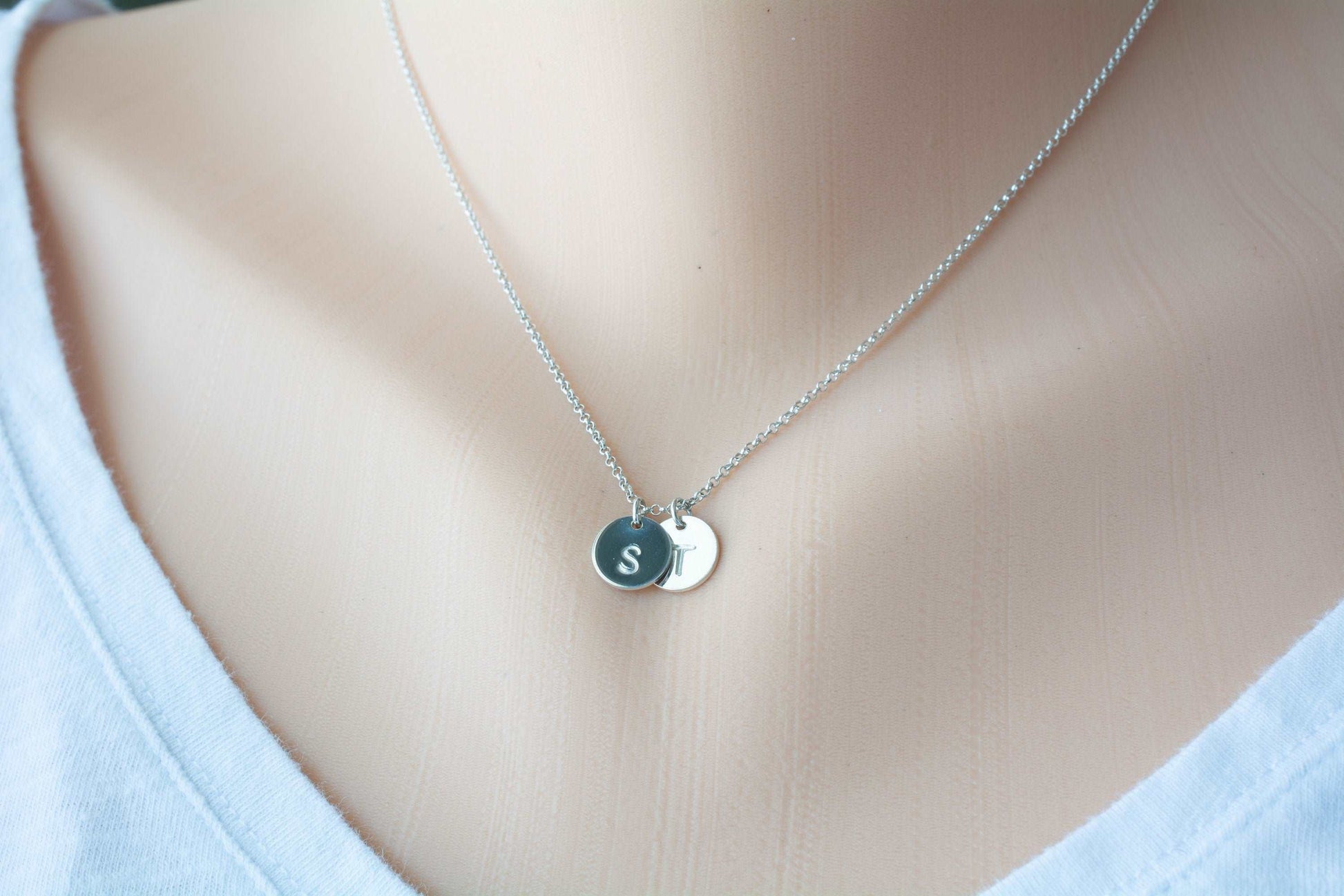 Personalized Sterling Silver Initials Pendant Necklace