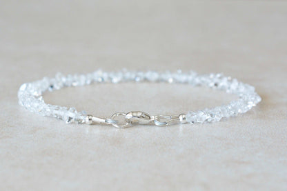 Herkimer Diamond Bracelet - Crystal Clear Beads