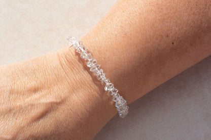 Herkimer Diamond Bracelet - Crystal Clear Beads