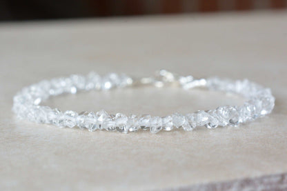 Herkimer Diamond Bracelet - Crystal Clear Beads