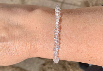 Herkimer Diamond Bracelet - Crystal Clear Beads