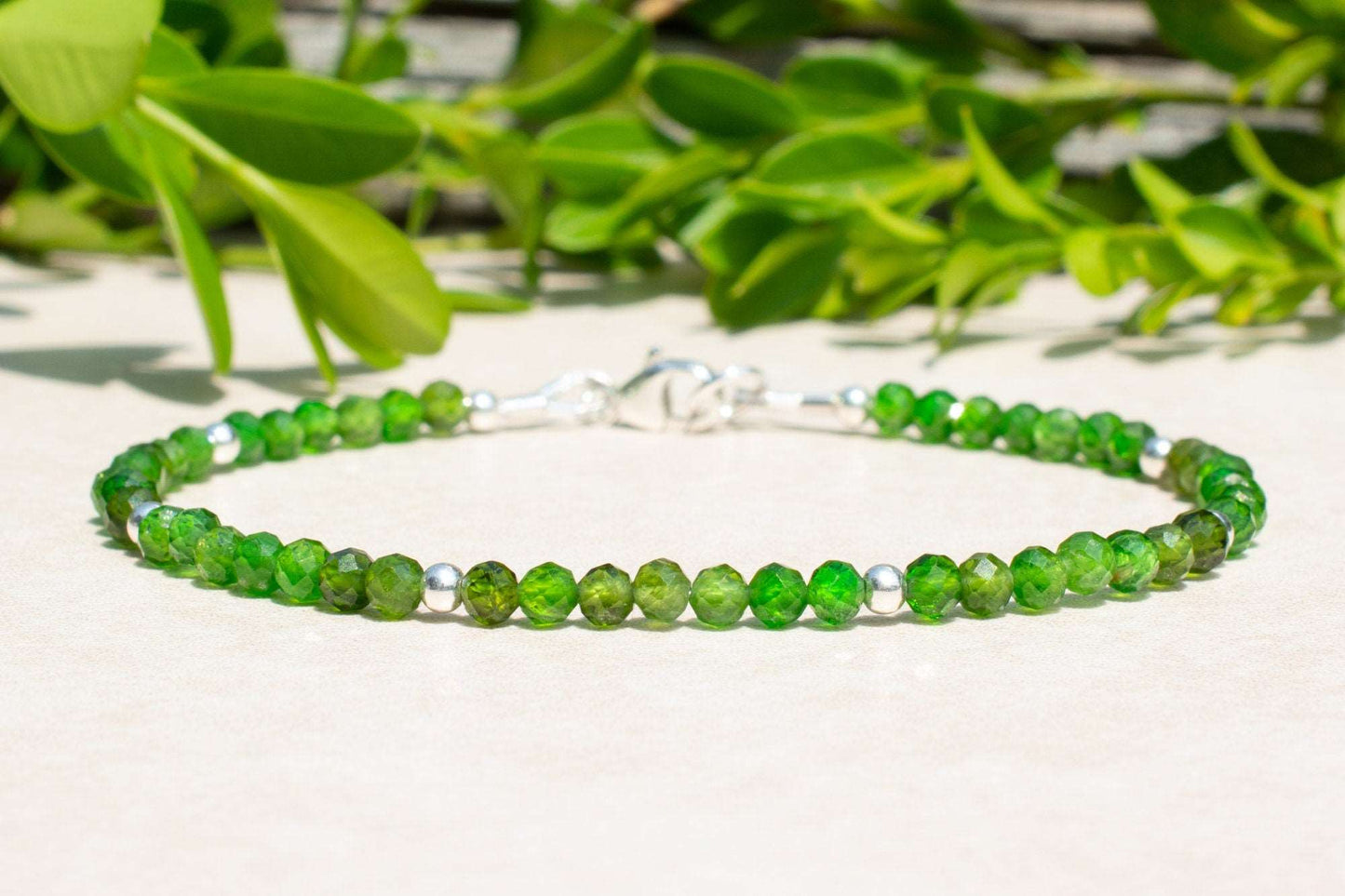 Chrome Diopside Beaded Bracelet