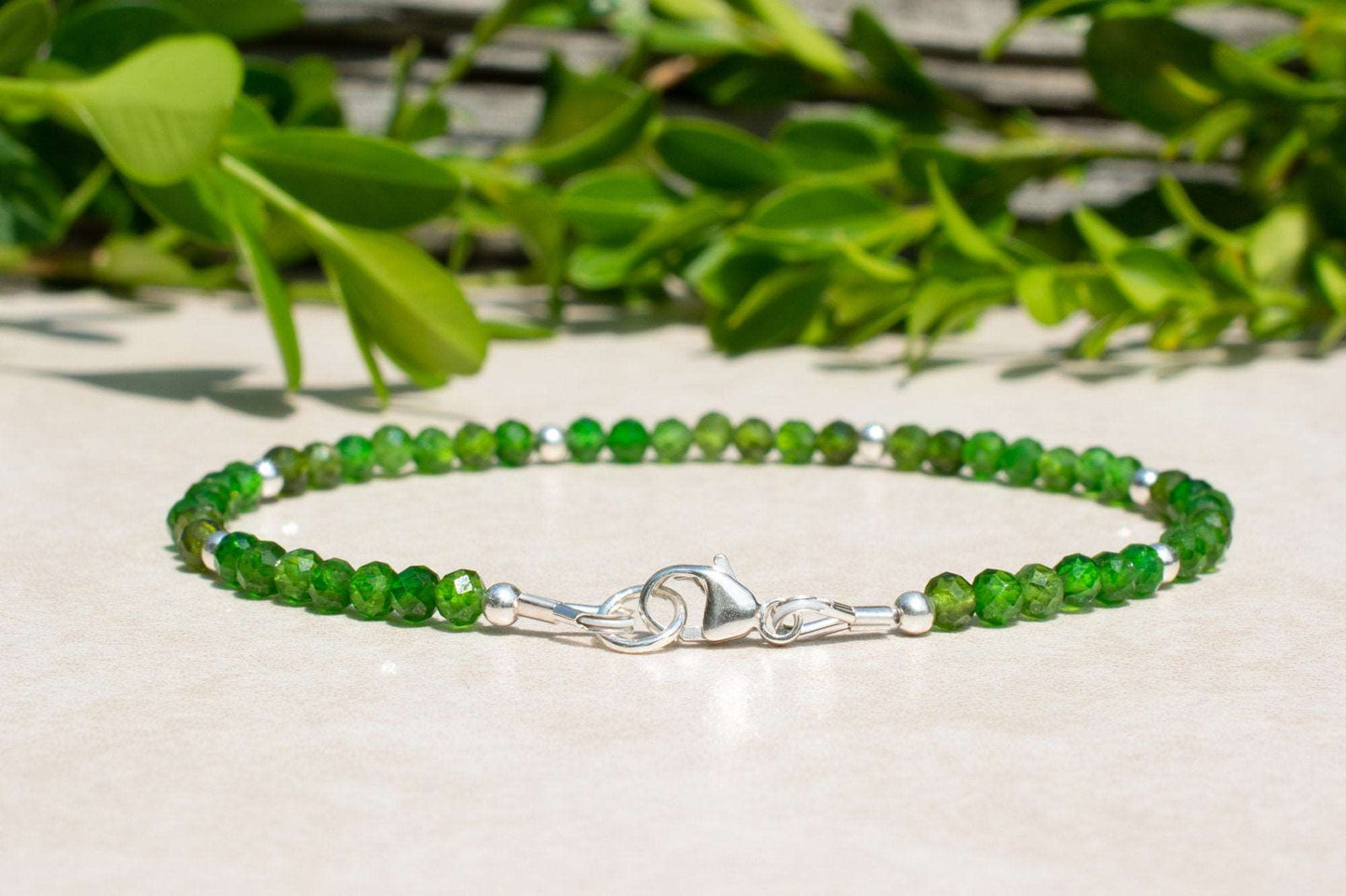 Chrome Diopside Beaded Bracelet