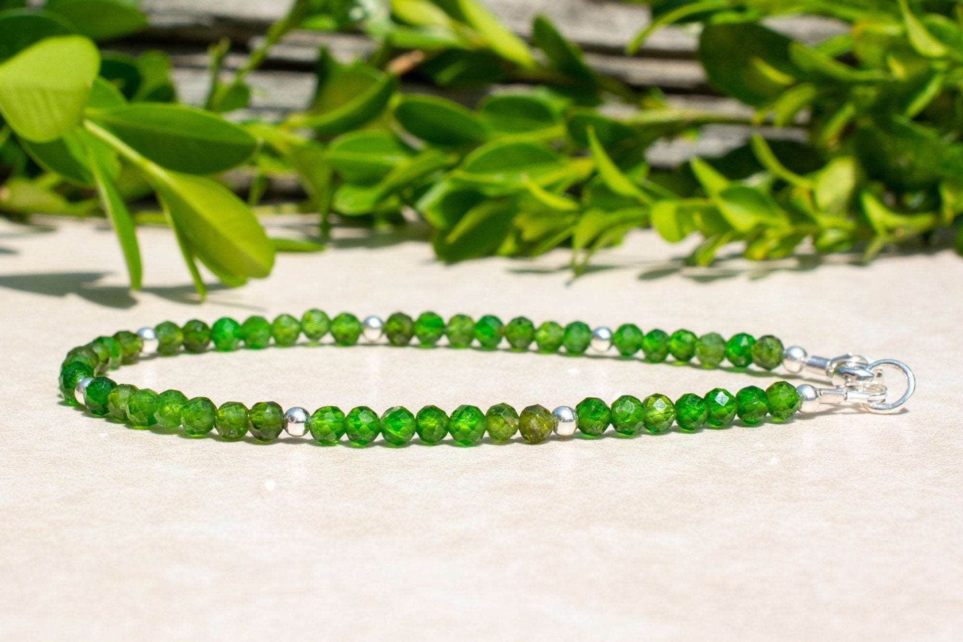 Chrome Diopside Beaded Bracelet