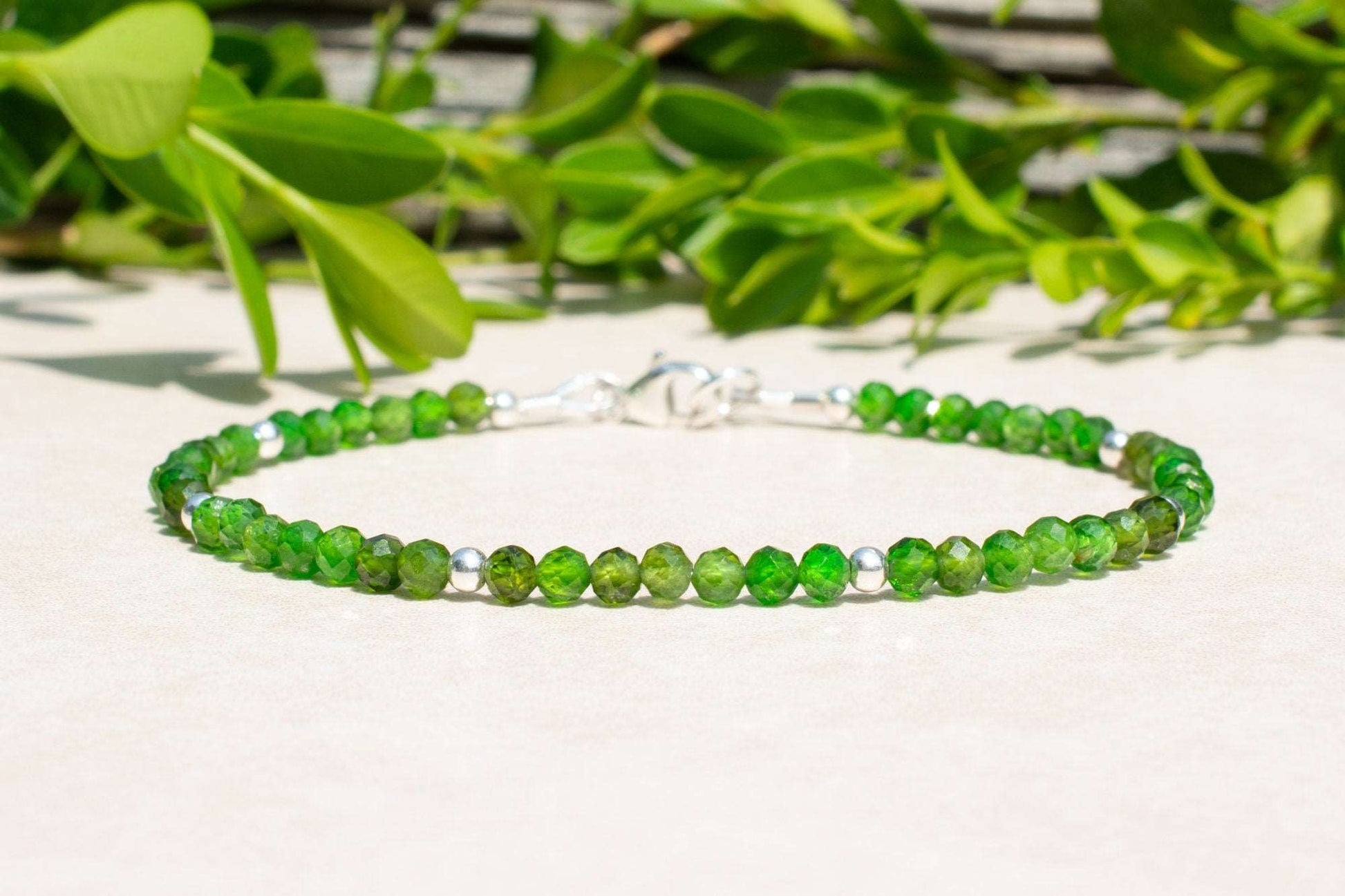 Chrome Diopside Beaded Bracelet